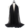 Black chiffon hijab scarf draped around a mannequin neck