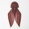 Maroon floral print voile hijab headscarf with a gathered drape.
