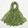 Écharpe châle en rayon crêpe olive drapé pour femmes