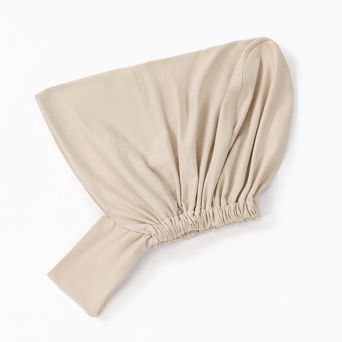Beige weiche Baumwollmilchseide innere Hijab-Kappe von der Seite