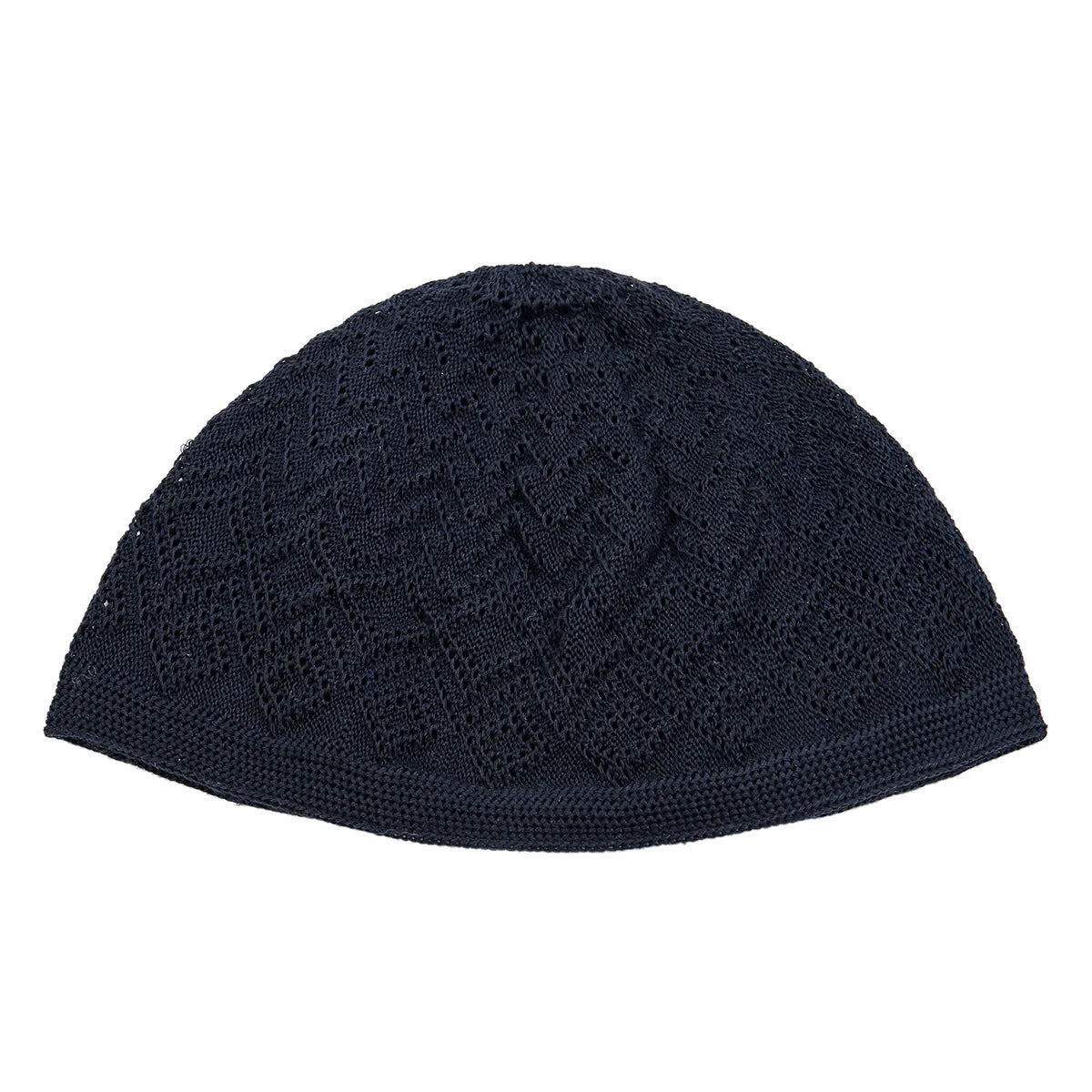 Gorro de lana tejido azul marino con calavera para oración