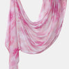 Rosa Aquarelldruck Leinen Baumwolle Hijab-Schal elegant drapiert
