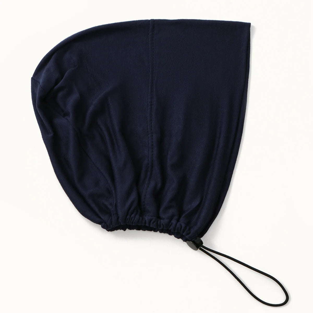 Marineblauer Luxuskleid-Turban aus Baumwolljersey, flach dargestellt.