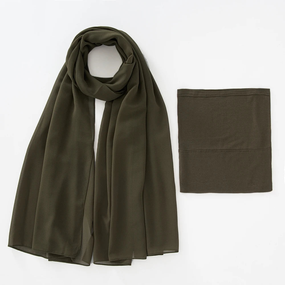 Matching Chiffon Hijab and Undercap Set