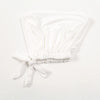 White adjustable cotton jersey inner hijab cap tied at the bottom