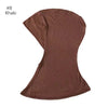 Un foulard ou hijab brun uni et modeste pour femmes.