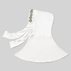 Pañuelo elegante blanco de cobertura total con detalle de lazo decorativo