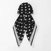 Schwarzer Polka-Dot-Voile-Hijab mit weißem Rand