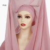 Rosa Chiffon Softex-Hijab mit integrierten Magneten, getragen von einem Model