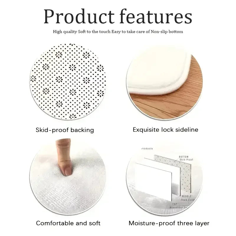 Características del producto: base antideslizante, respaldo antideslizante, perfilado lateral de bloqueo, material cómodo y s