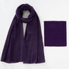 A deep purple chiffon hijab and undercap set displayed flat.