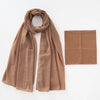 A solid mocha brown chiffon hijab and underscarf set displayed flat.