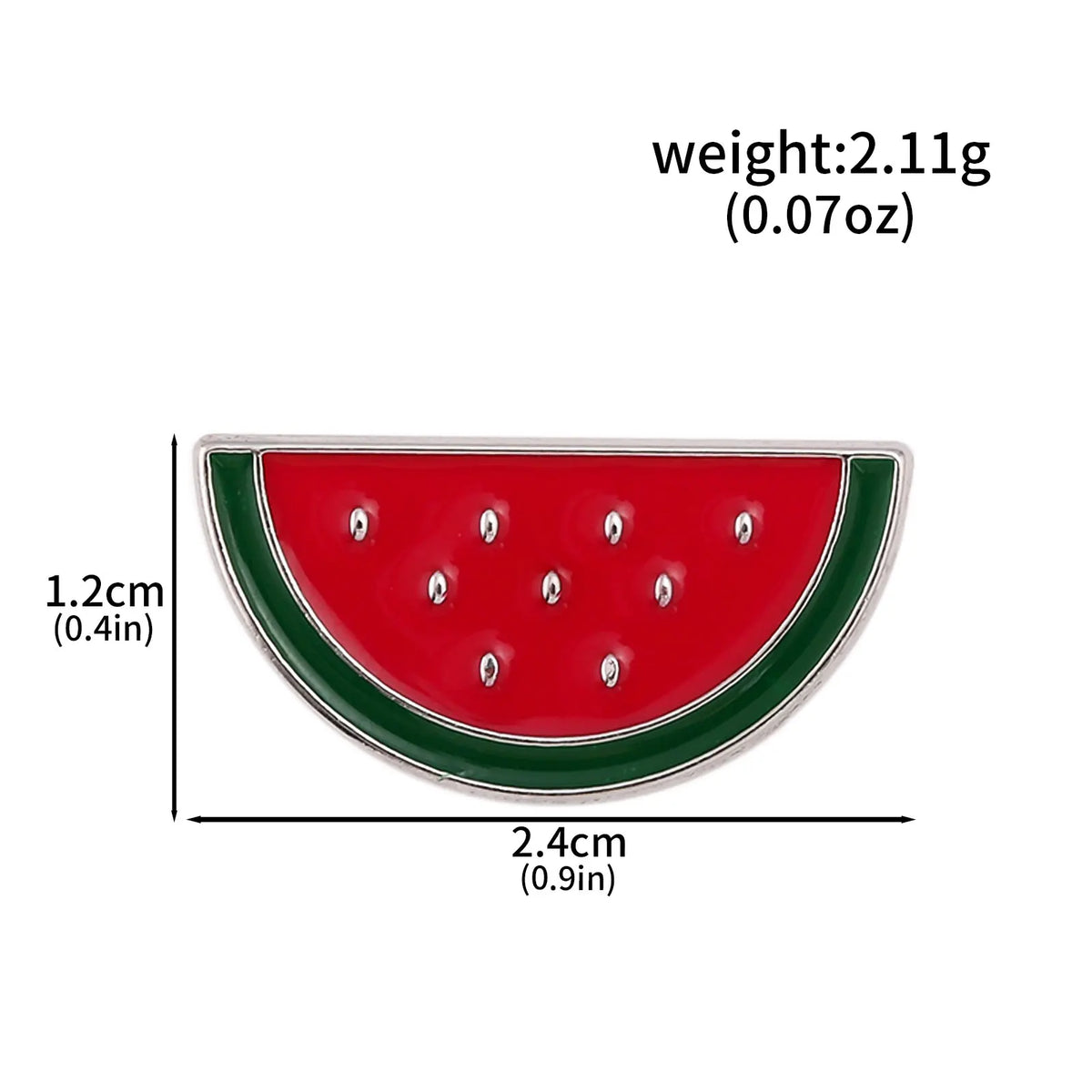 Rote und grüne Wassermelone emaillierte Anstecknadel mit gebogener Form