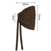 Dunkelbraunes Halstuch-Inneres-Hijab-Bonnet mit Dimensionenachweis.