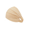 Beige weicher Baumwoll-Stretch-Hijab-Cap und Stirnband von der Seite