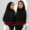Zwei Frauen tragen schwarze, doppellagige Chiffon-Instant-Hijabs