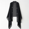 Black sheer abaya with silver floral beaded detailing and long sleeves