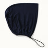 Navy blue adjustable modal hijab cap with elastic bands