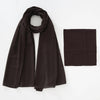 A dark brown chiffon hijab and undercap set displayed flat.