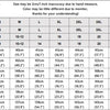 Table showing various sizes and measurements for a Flowy Patchwork Abaya Kaftan Dress.