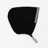 Black adjustable modal hijab cap featuring a gold sequin trim on the side.