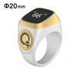 Goldenes und weißes digitales Armband oder Ring mit schwarzer Anzeige, das als Tasbih-Zähler verwendet wird.