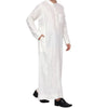 Weißes Herren-Islam Jalabiya Thobe Kaftan-Gewand in voller Länge.