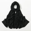 Elegant drapierter schwarzer Chiffon-Hijab-Schal.