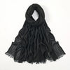 Pañuelo de modal de bambú negro elegante, drapeado y fluido