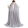 A gray premium modal jersey hijab draped around a mannequin's neck.