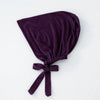 Dunklviolettes, mehrfarbiges Turban-Inner-Hijab-Bonnet, gefaltet und gebunden