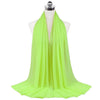 Bright lime green chiffon hijab scarf displayed on a mannequin.