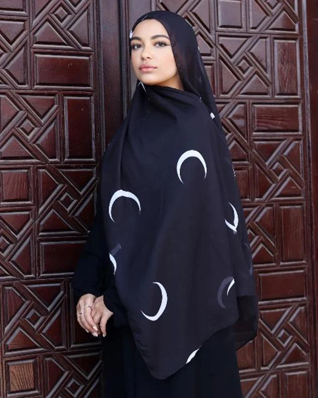 Bohemian Watercolor Print Lady Hijab Scarf