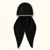 Châle modal hijab noir élégant avec bordure de perles.