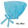 Pañuelo turbante elegante celeste cielo atado por delante