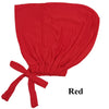 Pañuelo elegante turbante modal rojo brillante doblado y atado en la parte inferior.